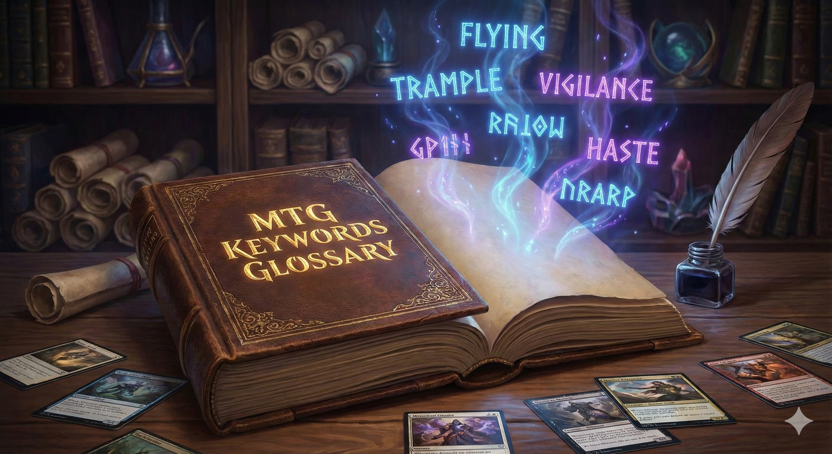 Magic: The Gathering keyword abilities glossary with card examples